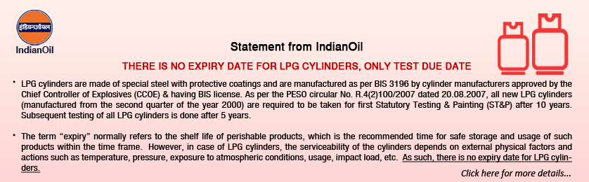 There Is No Expiry Date For Lpg Cylinders, Only Test Due Date